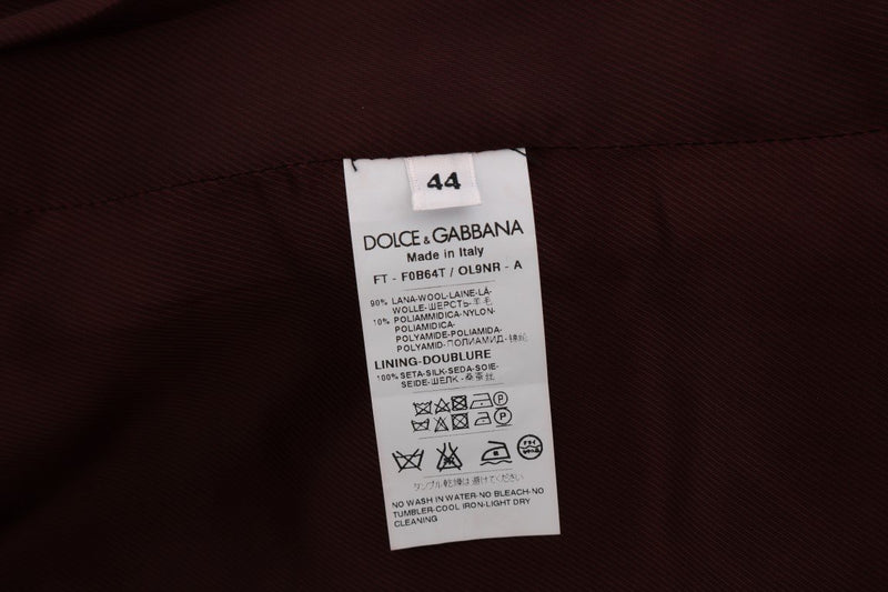 Bordeaux Wool Classic Tweed Coat