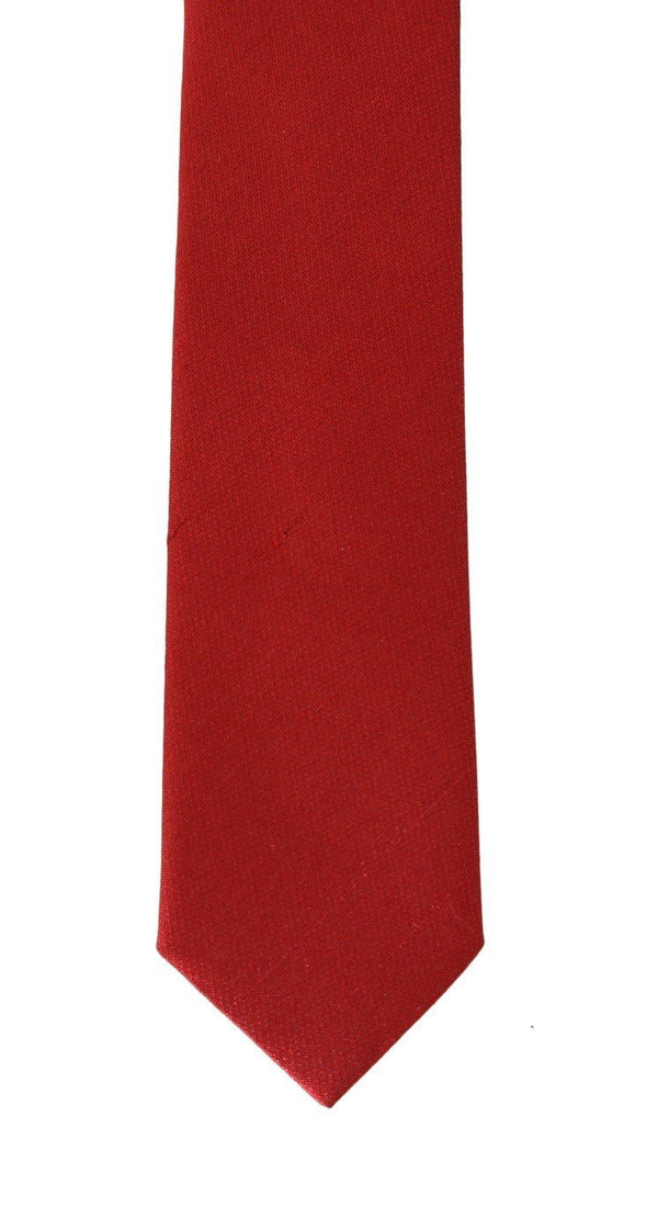 Red Silk Solid Slim Tie
