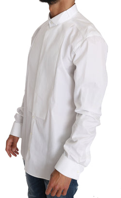 White Cotton GOLD Tuxedo Shirt