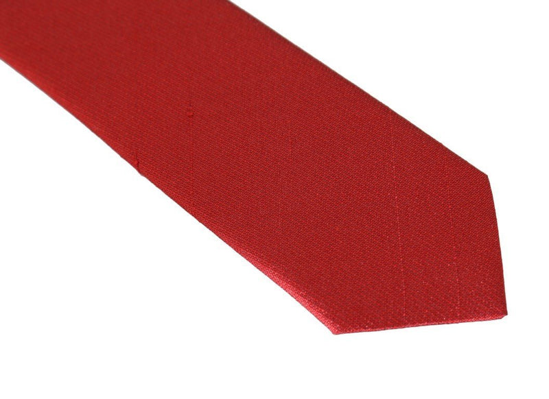 Red Silk Solid Slim Tie