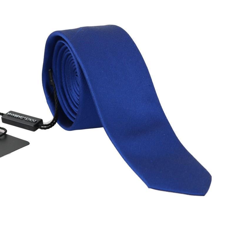 Blue Silk Solid Slim Tie
