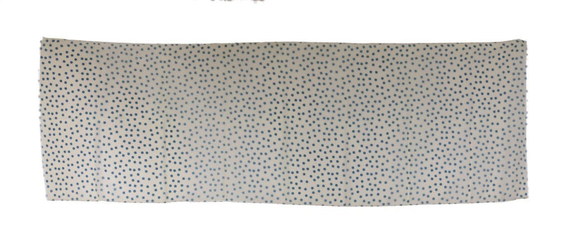 White Blue Polka Dotted Silk Scarf