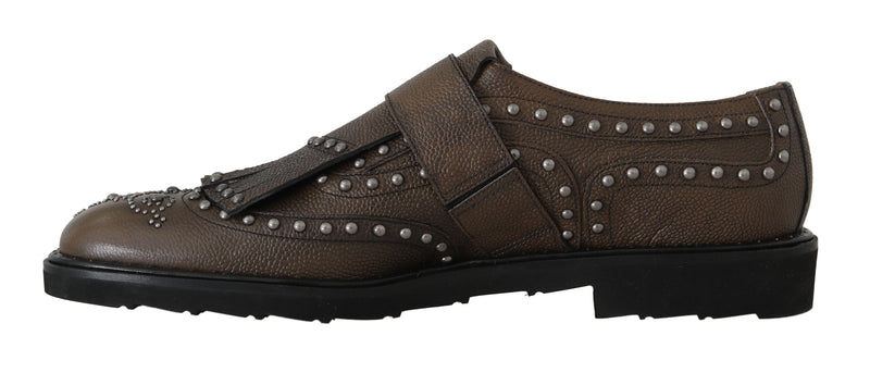 Gray Leather Monkstrap Dress Formal Shoes