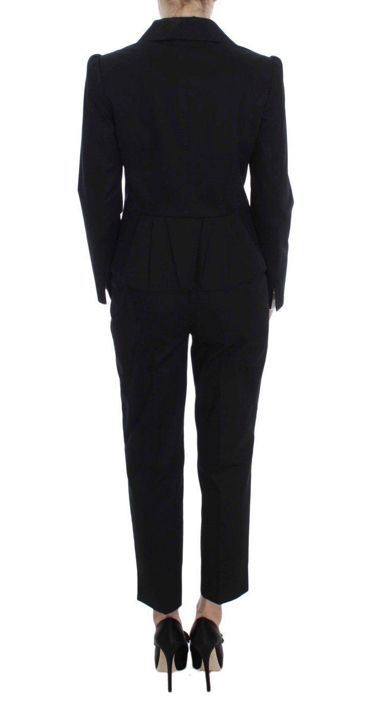 Black Cotton Stretch Suit
