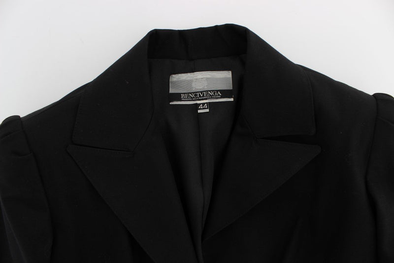 Black Cotton Stretch Suit