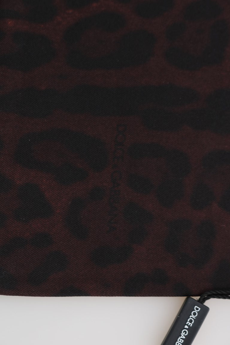 Bordeaux Silk Leopard Print Scarf