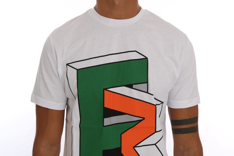 White  Cotton Branded T-Shirt
