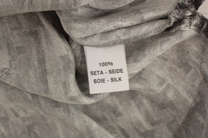 Gray Silk Top Shirt Blouse