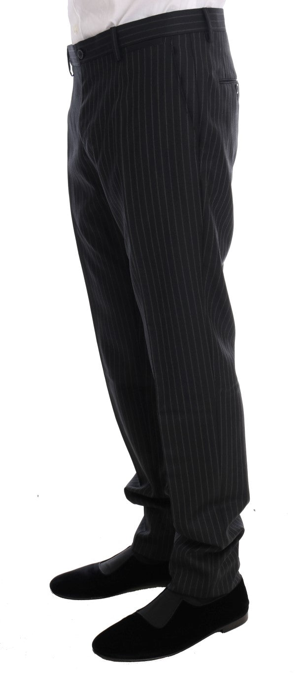 Black Striped Double Breasted 3 Piece Suit