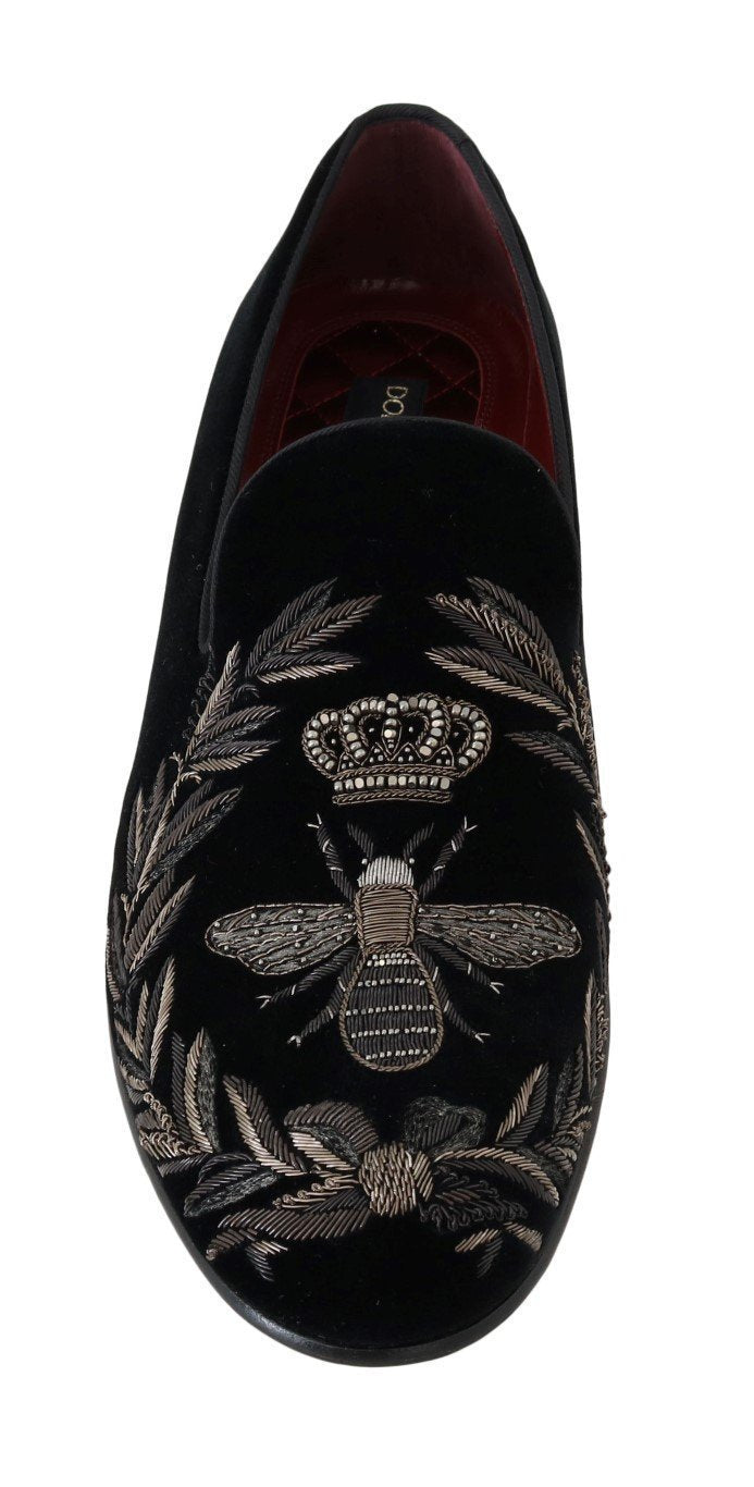 Black Velvet Crown Royal Bee Loafers