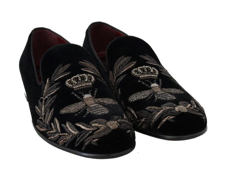 Black Velvet Crown Royal Bee Loafers