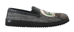 Gray La Familia Wool Leather Loafers