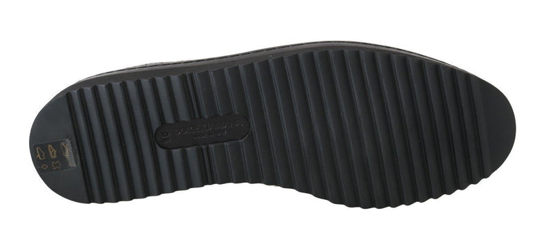 Gray La Familia Wool Leather Loafers