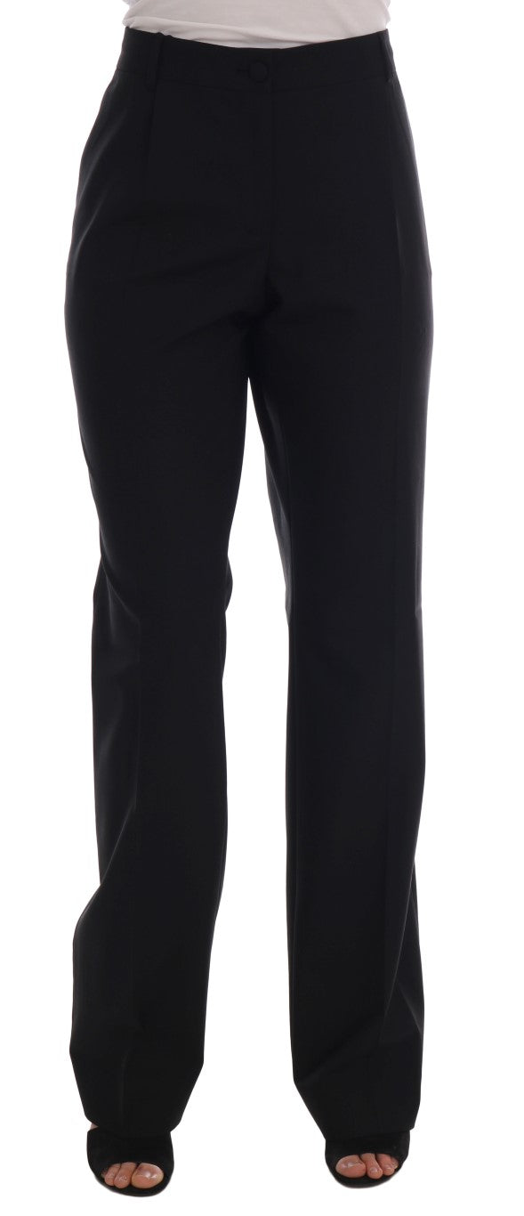 Black Wool Stretch Pants