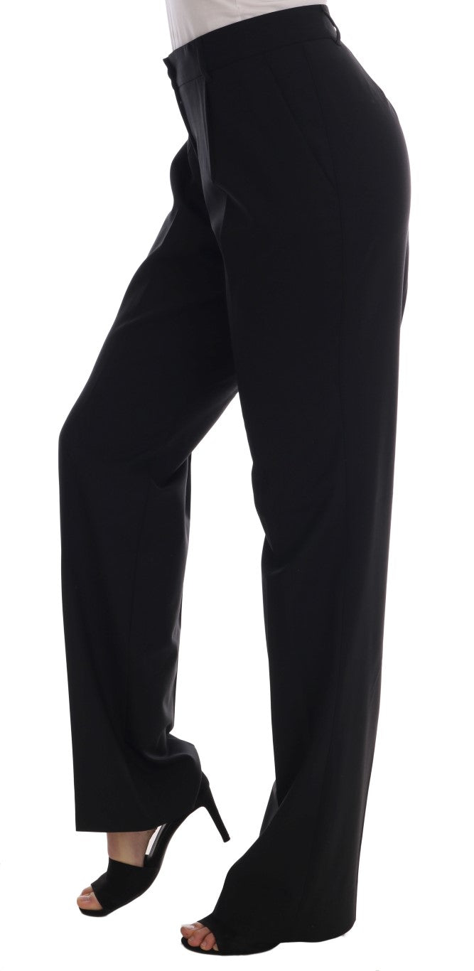 Black Wool Stretch Pants