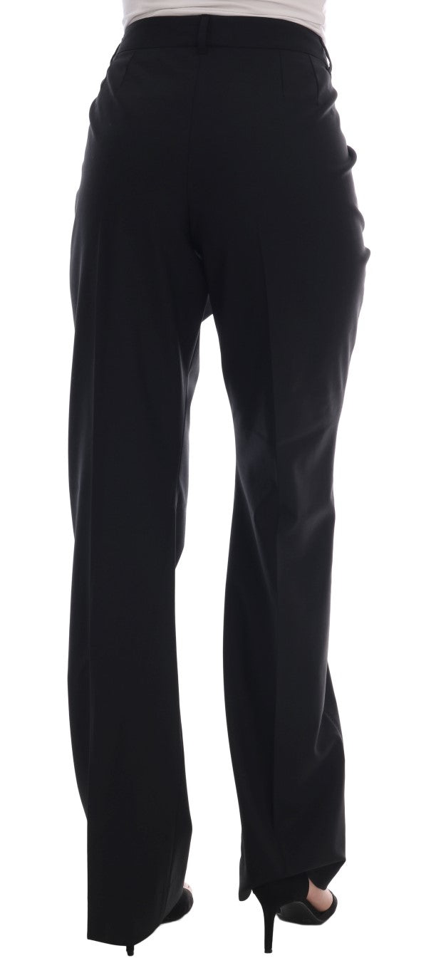 Black Wool Stretch Pants