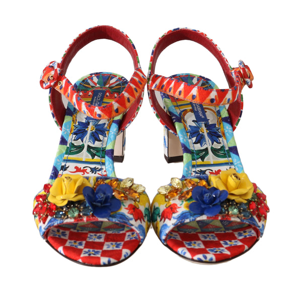 Carretto Roses Crystal Sandals Majolica