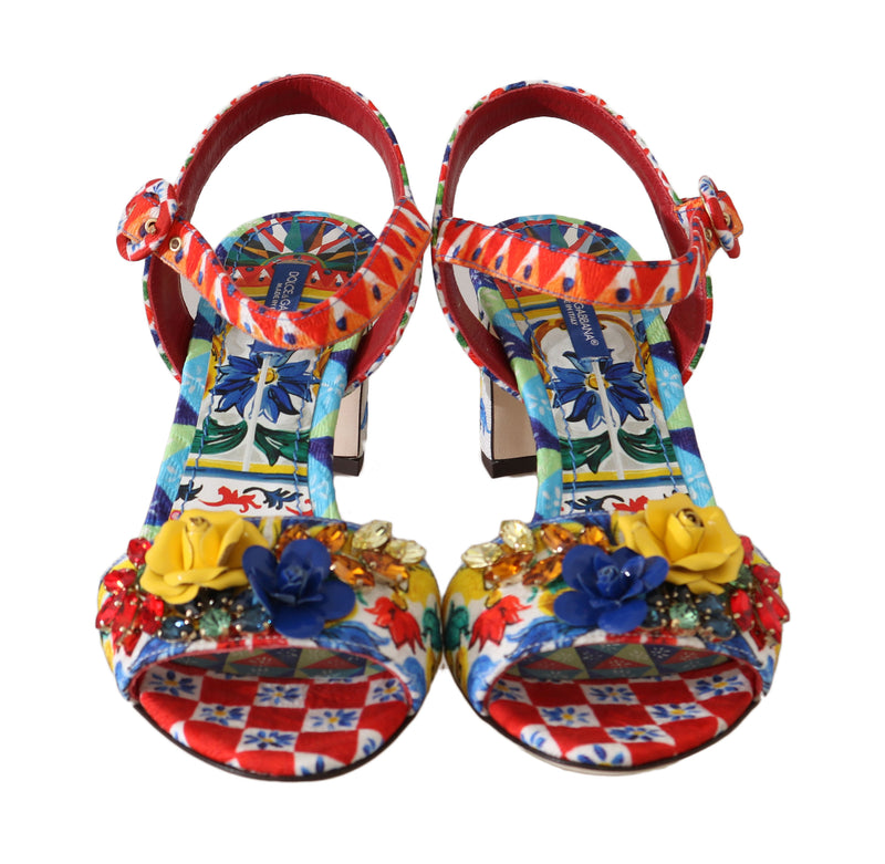 Carretto Roses Crystal Sandals Majolica