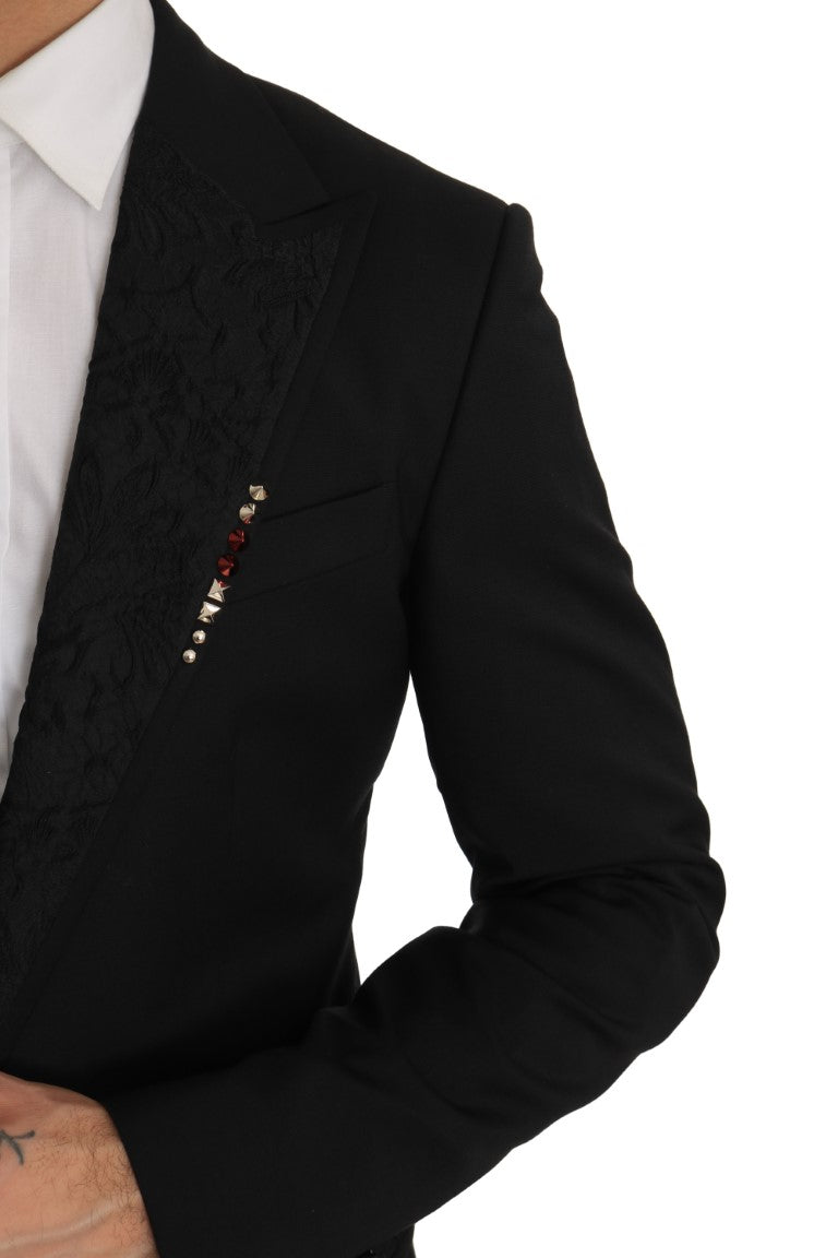 Black 3 Piece Slim Fit Blazer Vest Suit