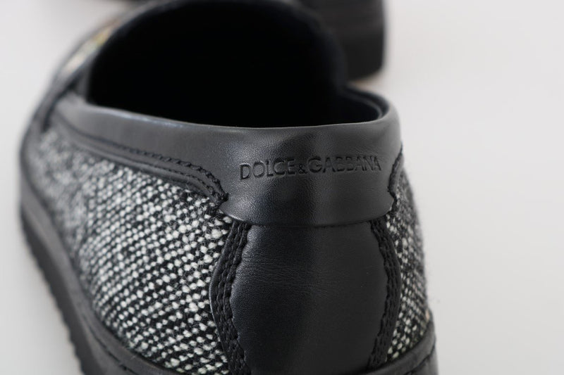 Gray La Familia Wool Leather Loafers