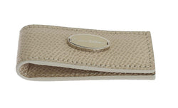 Beige Leather Magnet Money Clip