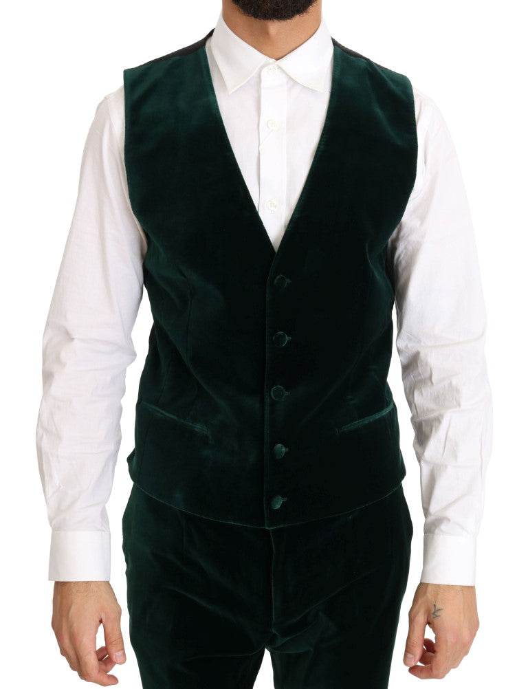 Green Velvet Slim Fit Two Button Suit