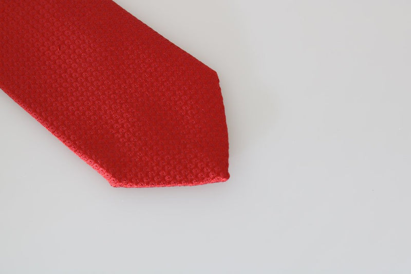 Red Silk Pattern Wide Tie
