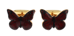 Gold Plated Brass Bordeaux Butterfly Cufflink