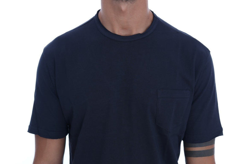 Blue Cotton Crewneck T-Shirt