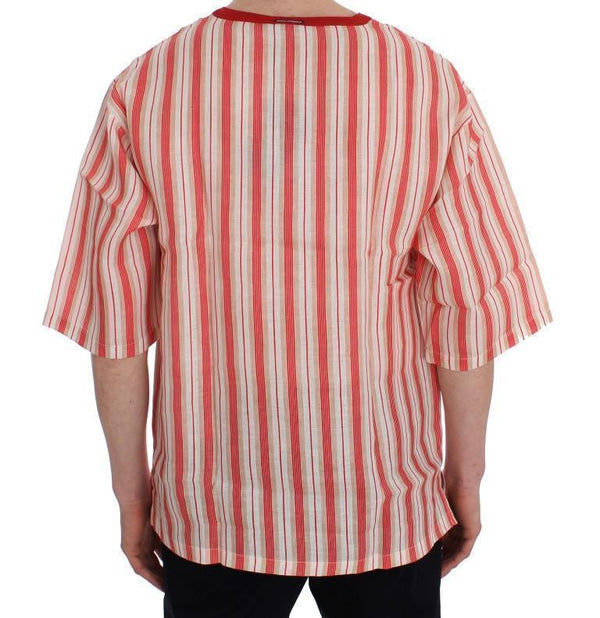 Red And White Striped DICEMBRE T-Shirt