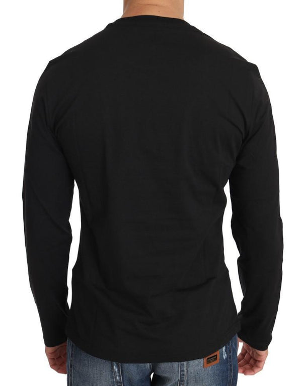 Black Cotton Gold Tiger Crewneck Pullover