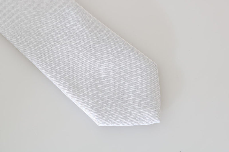 White Silk Polka Dot Pattern Tie