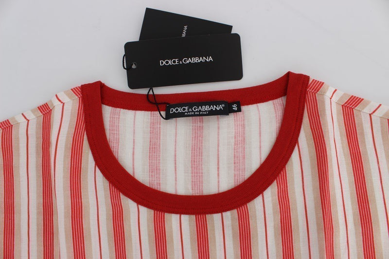 Red And White Striped DICEMBRE T-Shirt