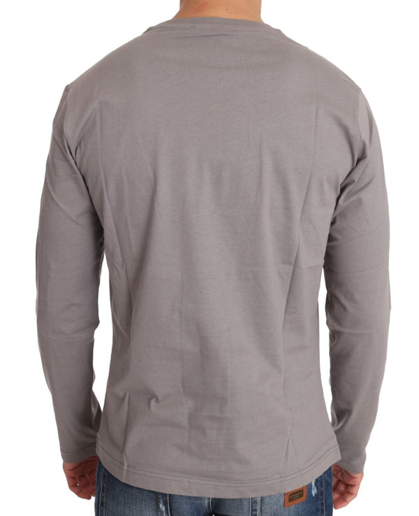 Gray Cotton White Tiger Crewneck Pullover