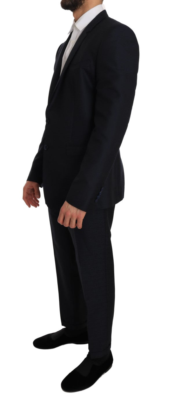 Blue Wool Silk GOLD Slim Fit Blazer Suit