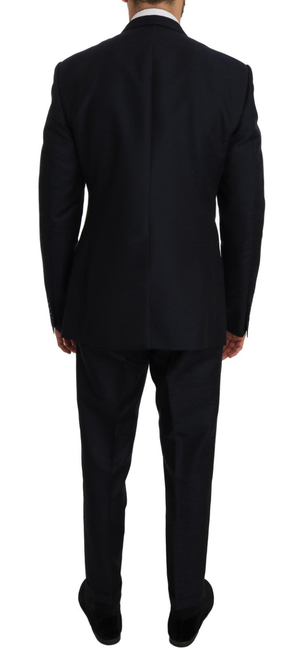 Blue Wool Silk GOLD Slim Fit Blazer Suit