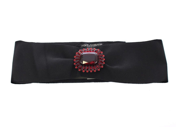 Black Crystal Brass Wide Waist Runway Belt