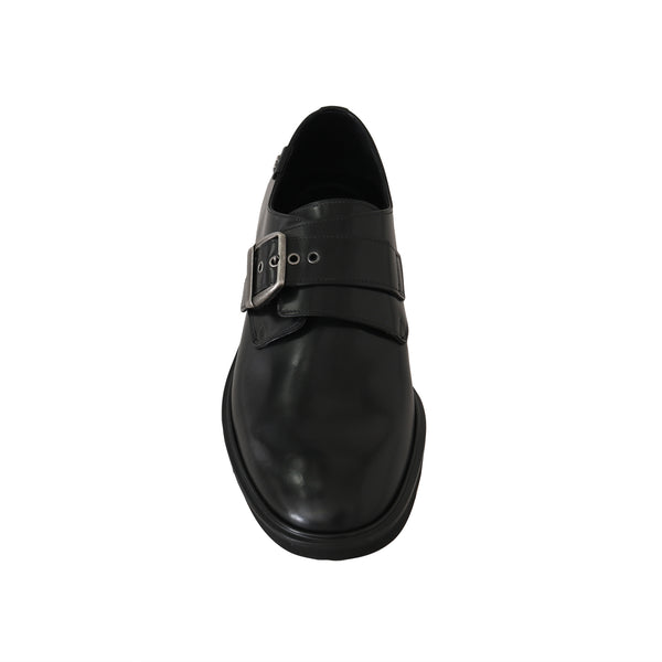 Black Leather Monkstrap Dress Formal Shoes