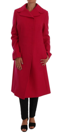 Pink Wool Trenchcoat Long Jacket
