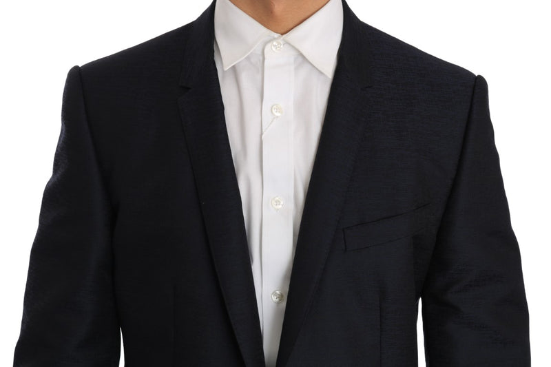 Blue Wool Silk GOLD Slim Fit Blazer Suit