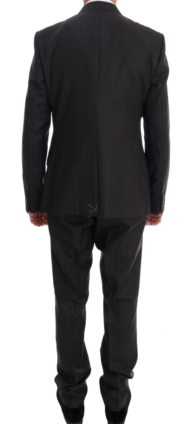 Gray Striped Two Button MARTINI 3 Piece Suit