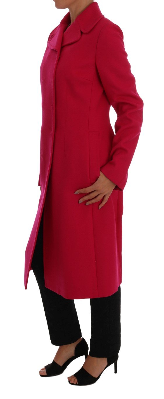 Pink Wool Trenchcoat Long Jacket