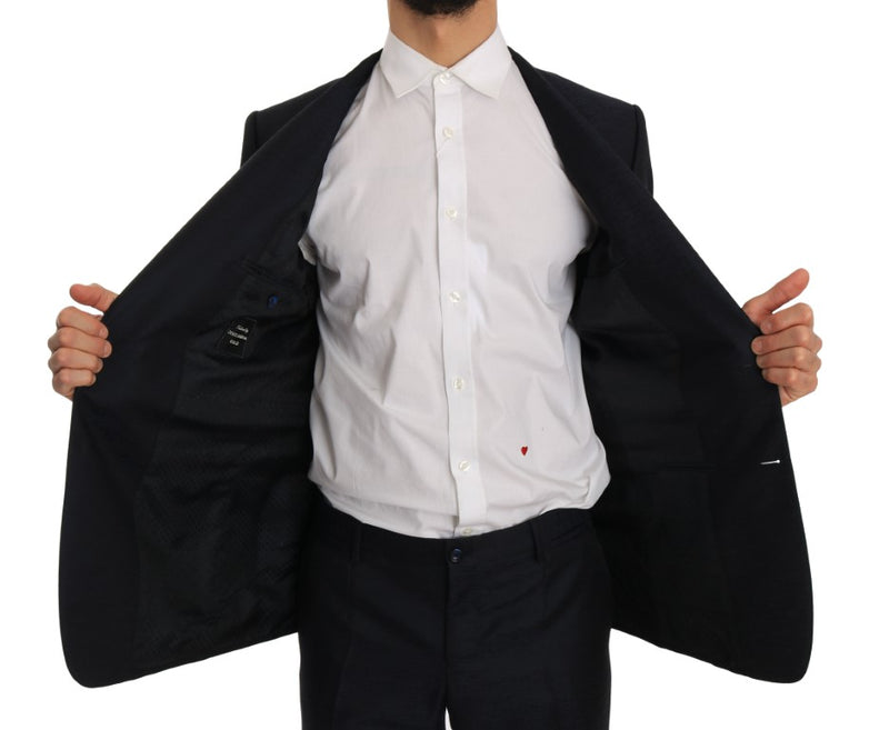 Blue Wool Silk GOLD Slim Fit Blazer Suit