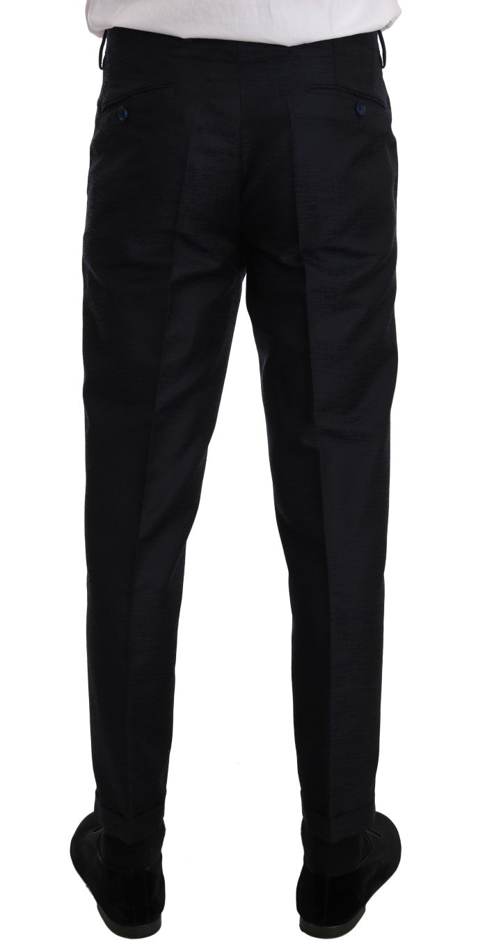 Blue Wool Silk GOLD Slim Fit Blazer Suit