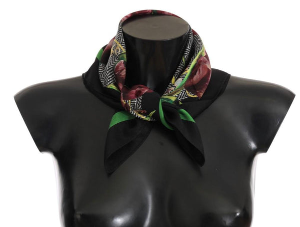 Purple Tulip Print Silk Scarf