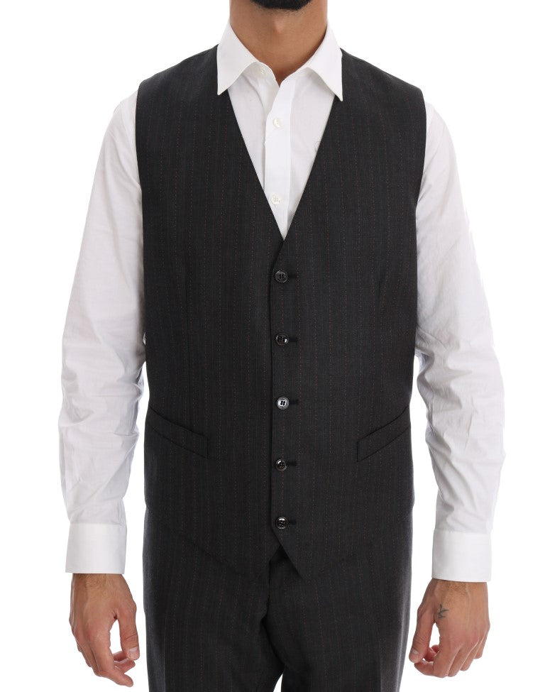 Gray Striped Two Button MARTINI 3 Piece Suit
