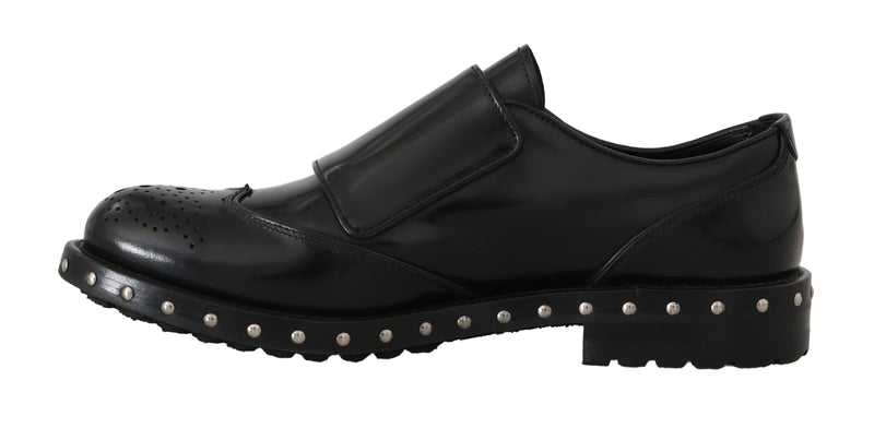 Shoes Black Leather Studded Formal Shoes