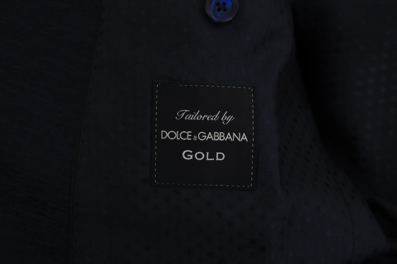 Blue Wool Silk GOLD Slim Fit Blazer Suit