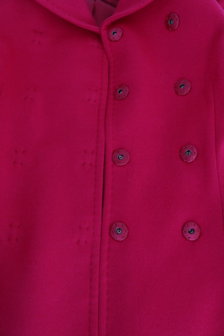 Pink Wool Trenchcoat Double Breasted Jacket