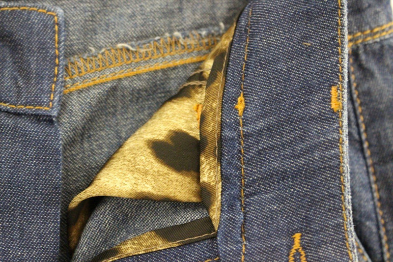 Blue Cotton Cropped Regular Fit Jeans